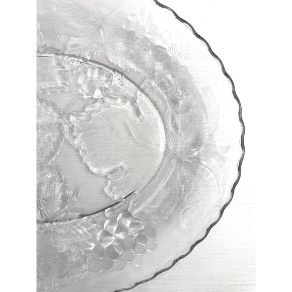 Anchor Hocking Heavy Glass Oval Embossed Grapes Leaves Berries Platter 17.75" - Picture 4 of 11